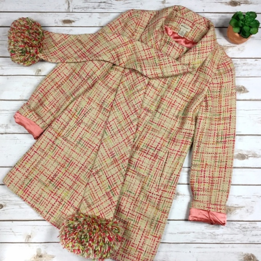 SOLD Anthropologie Pom Pom Coat Elevenses Coat Size L - Picture 8 of 8